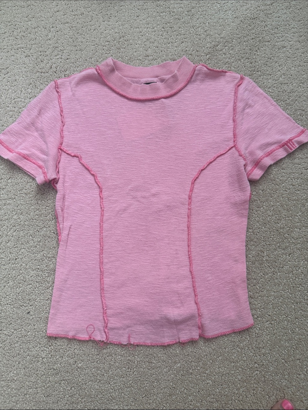 Pink BDG reverse stitching tee